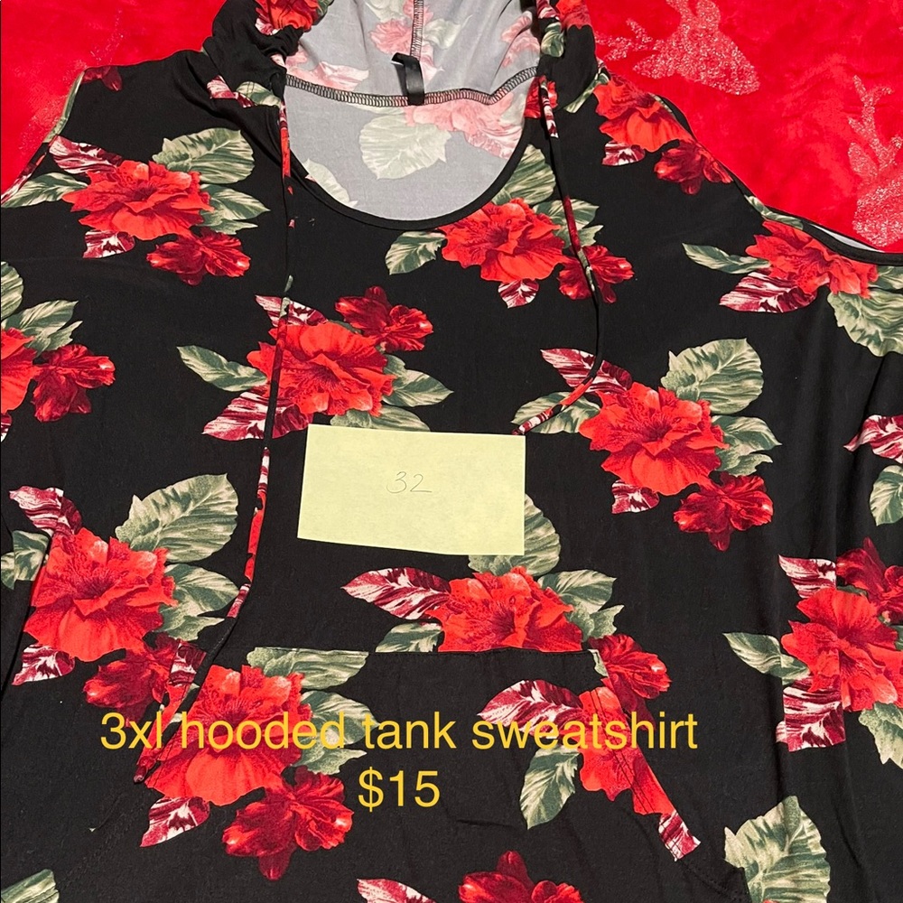 3xl hooded tank top sweatshirt